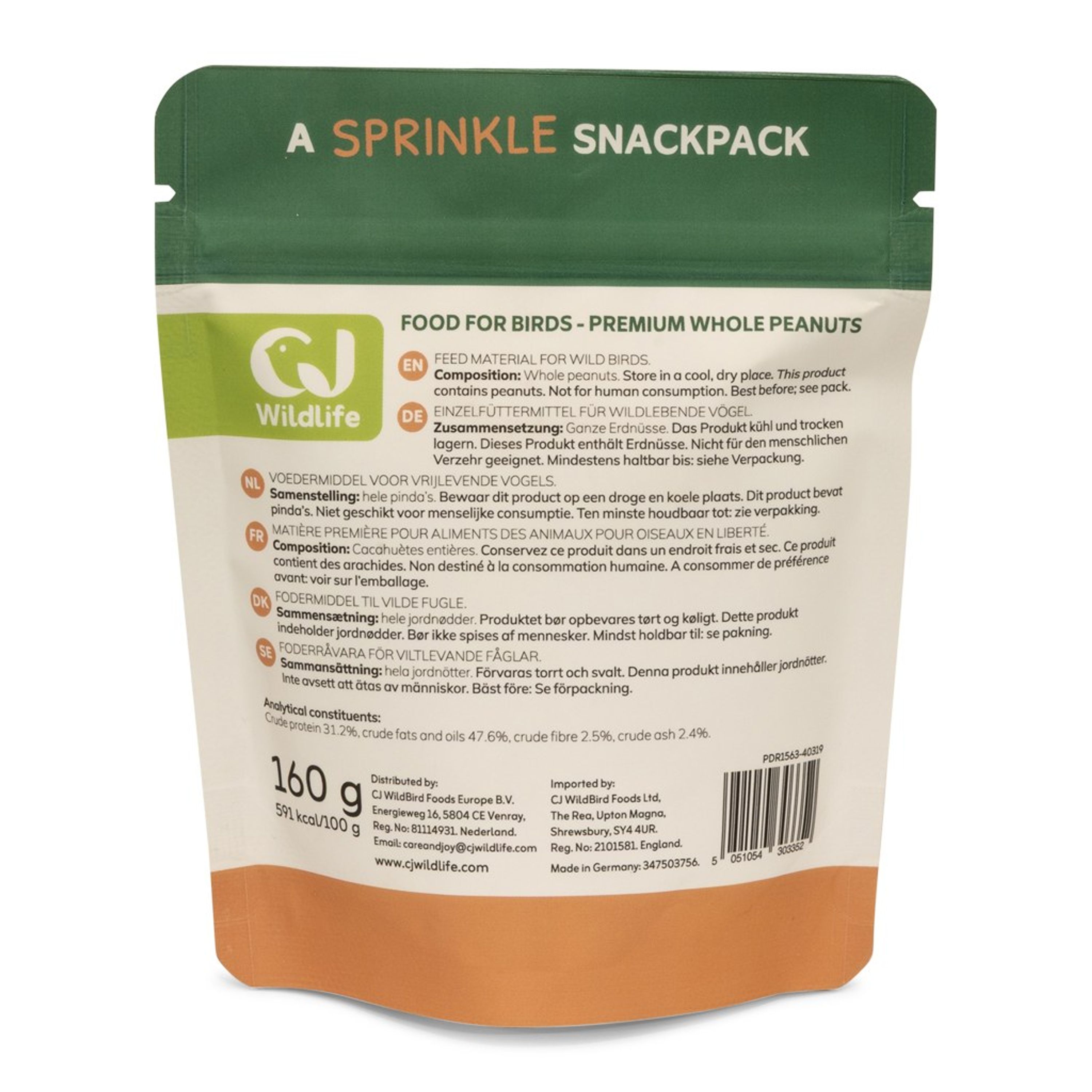 Snacktüte - Hochwertige Erdnüsse | Vogelfutter | CJ Wildlife